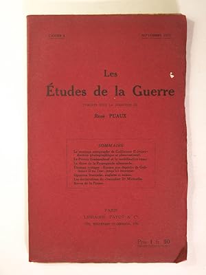 Seller image for Les tudes de la guerre. Cahier 2. for sale by Librairie Aubry