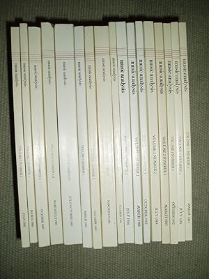 Seller image for Music Analysis : Volume I, Number 1 - Volume 7, Number 2 [March 1982 - July 1988] [17 issues] for sale by Expatriate Bookshop of Denmark