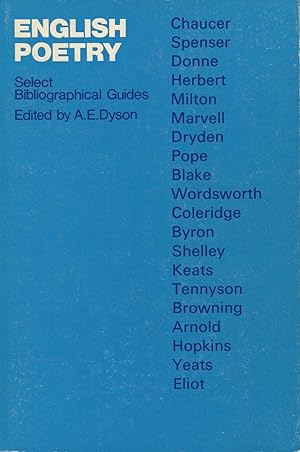 Seller image for English Poetry: Select Bibliographical Guides (Select Bibliographical Guides Ser.) for sale by Kenneth A. Himber