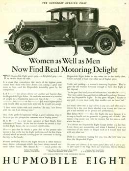 Collection of vintage Hupmobile automobile advertisements.