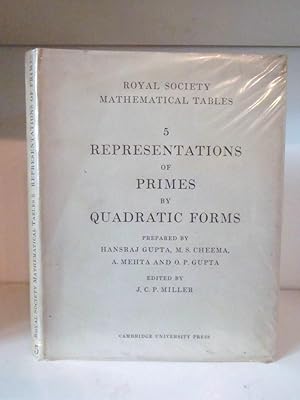 Seller image for Representations of Primes by Quadratic Forms. Royal Society Mathematical Tables; Volume 5. for sale by BRIMSTONES