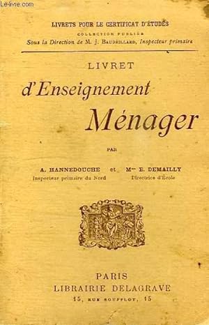 Bild des Verkufers fr LIVRET D'ENSEIGNEMENT MENAGER zum Verkauf von Le-Livre