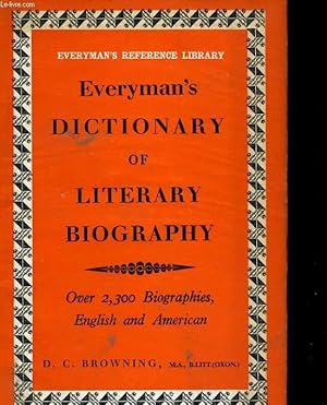 Bild des Verkufers fr Everyman's DICTIONARY OF LITERARY BIOGRAPHY English and American zum Verkauf von Le-Livre