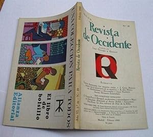 Seller image for REVISTA DE OCCIDENTE n 59. Los Amantes viejos; Azorn (Aniversario De Su Muerte); Abolicionismos y lebrecambio; Hermano Escarabajo; J. Maragall, Modernista y nietzsheano; Homenaje al Doctor Rubi; La Obra Cultural De Prat De La Riba; Buuel, El Exter. for sale by La Social. Galera y Libros