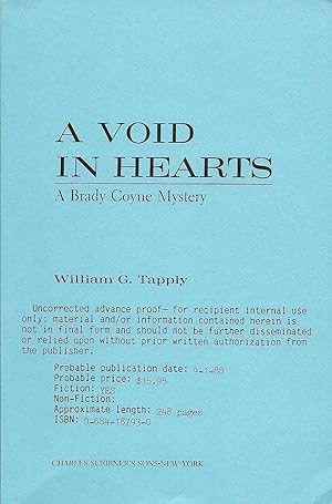 Seller image for A VOID IN HEARTS for sale by SCENE OF THE CRIME 