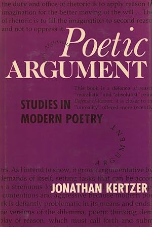 Imagen del vendedor de Poetic Argument : Studies In Modern Poetry a la venta por Kenneth A. Himber