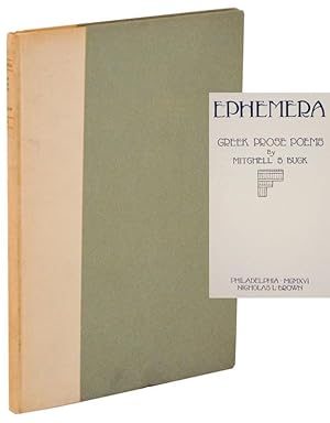 Image du vendeur pour Ephemera: Greek Prose Poems mis en vente par Jeff Hirsch Books, ABAA