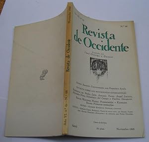 Image du vendeur pour REVISTA DE OCCIDENTE n 68. Conversacin Con Franxisco Ayala; Encuest Sobre Los Movimientos Estudiantiles (Respuestas); Presntacin; Primeras Memorias mis en vente par La Social. Galera y Libros