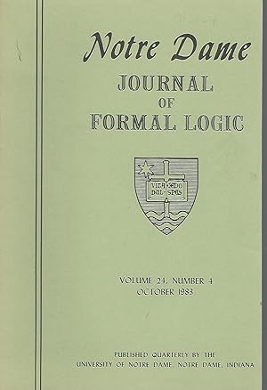 Image du vendeur pour Notre Dame Journal of Formal Logic; Volume XXIV, No.4; October, 1983 mis en vente par Dorley House Books, Inc.