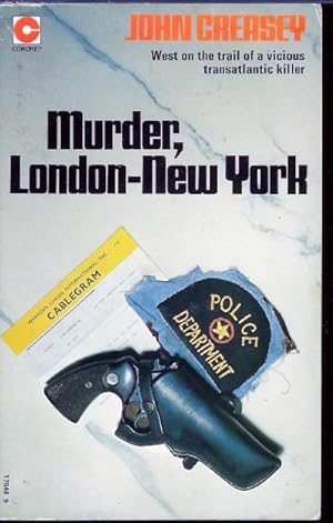 Bild des Verkufers fr Murder, London-New York zum Verkauf von John McCormick