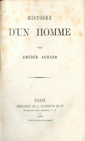 Seller image for HISTOIRE D'UN HOMME for sale by Bibliothque d'un amateur