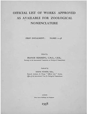 Official list of works approved as available for zoological nomenclature. First instalment: names...