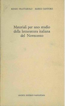 Immagine del venditore per Materiali per uno studio della letteratura italiana del Novecento. venduto da Libreria Piani