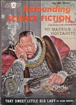 Bild des Verkufers fr Astounding Science Fiction September 1959 -, A Matter of Importance, Captive Leaven, The Sound of Breaking Glass, ---Or Your Money Back, That Sweet Little Old Lady (part one), On Handling the Data, Fiction ? Reality!, + zum Verkauf von Nessa Books