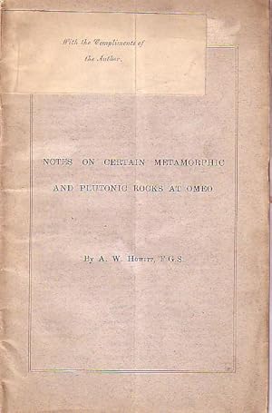 Bild des Verkufers fr Notes On Certain Metamorphic and Plutonic Rocks At Omeo zum Verkauf von Monroe Bridge Books, MABA Member