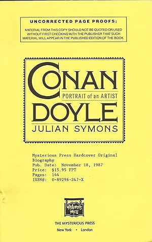 Seller image for CONAN DOYLE, Portrait of an Artist for sale by SCENE OF THE CRIME 