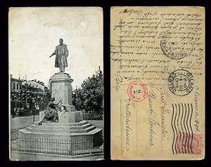 Milano Cartolina d'epoca Viaggiata 1916 Monumento a Cavour