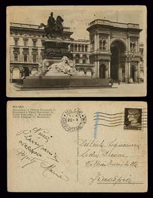 Milano Monumento a Vittorio Emanuele II Cartolina viaggiata 1933