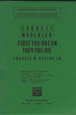 CORNELL WOOLRICH: First You Dream, Then You Die