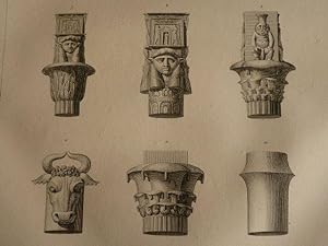 Voyage dans la Basse et Haute Egypte : Divers Chapiteaux de colonnes égyptiennes. (Planche 60).