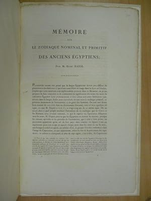 Description de l'Egypte. Mémoire sur le zodiaque nominal et primitif des anciens