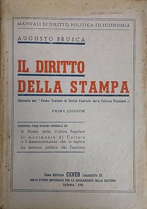 Imagen del vendedor de IL DIRITTO DELLA STAMPA. a la venta por SCRIPTORIUM Studio Bibliografico