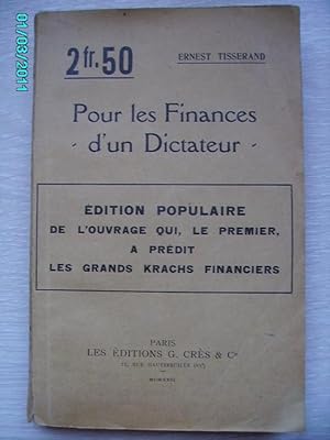 Seller image for POUR LES FINANCES D'UN DICTATEUR for sale by Bibliofolie