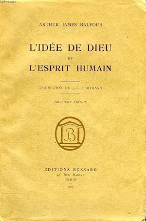 Bild des Verkufers fr L'IDEE DE DIEU ET L'ESPRIT HUMAIN zum Verkauf von Le-Livre