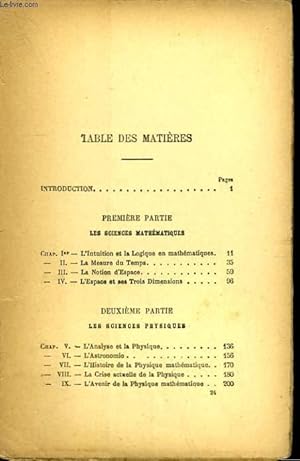 Bild des Verkufers fr LA VALEUR DE LA SCIENCE. COLLECTION : BIBLIOTHEQUE DE PHILOSOPHIE SCIENTIFIQUE. zum Verkauf von Le-Livre