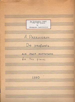 De Profundis - for Two Pianos (1990) - ONE SCORE COPY