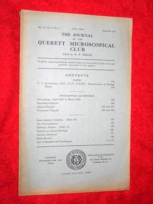 Image du vendeur pour The Journal of the Quekett Microscopical Club. July 1939. mis en vente par Tony Hutchinson