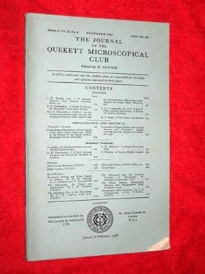 Image du vendeur pour The Journal of the Quekett Microscopical Club. December 1947 mis en vente par Tony Hutchinson