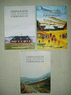 Bild des Verkufers fr Grnlandsk kultur- og samfundsforskning 92 [together with same, 93; and 94] zum Verkauf von Expatriate Bookshop of Denmark