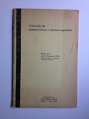 Bild des Verkufers fr Coleccion de poemas liricos y refranes espanoles zum Verkauf von WellRead Books A.B.A.A.
