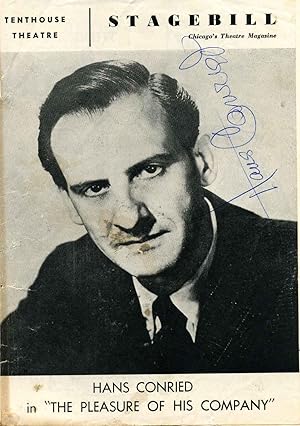 Theatre stagebill signed by Hans Conried (1917-1982).