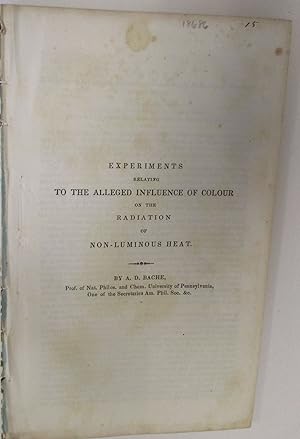 EXPERIMENTS RELATING TO THE ALLEGED INFLUENCE OF COLOUR ON THE RADIATION OF NON-LUMINOUS HEAT. BY...