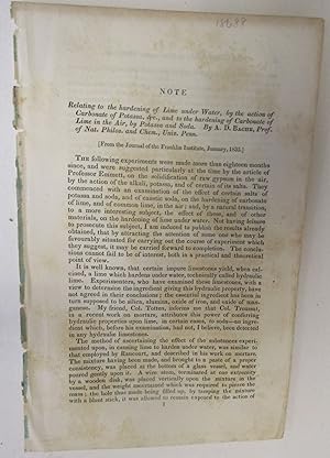 NOTE RELATING TO THE HARDENING OF LIME UNDER WATER, BY THE ACTION OF CARBONATE OF POTASSA, &C., A...