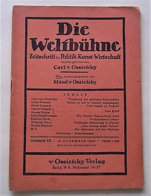 Seller image for Die Weltbuhne (Nummer 12 15. Dezember 1946): Zeitschrift Fur Politik Kunst Wirtschaft for sale by Bloomsbury Books