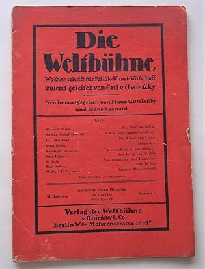 Bild des Verkufers fr Die Weltbuhne (Nummer 19 11. Mai 1948): Wochenschrift Fur Politik Kunst Wirtschaft zum Verkauf von Bloomsbury Books