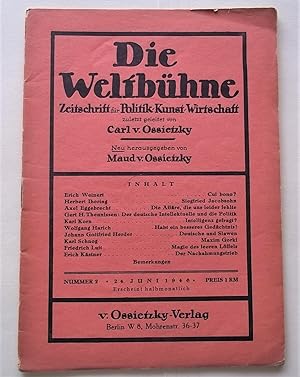 Bild des Verkufers fr Die Weltbuhne (Nummer 2 24. Juni 1946): Zeitschrift Fur Politik Kunst Wirtschaft zum Verkauf von Bloomsbury Books