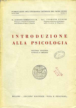 Seller image for INTRODUZIONE ALLA PSICOLOGIA for sale by Le-Livre