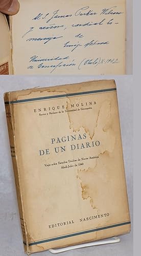 Immagine del venditore per Paginas de un diario; viaje a los Estados Unidos de Norte Amrica, Abril-Julio de 1940 venduto da Bolerium Books Inc.