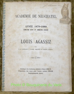 Bild des Verkufers fr Louis Agassiz. Acadmie de Neuchtel. Anne 1879-1880. Semestre d'hiver. zum Verkauf von Bouquinerie du Varis