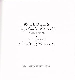 Bild des Verkufers fr 89 Clouds zum Verkauf von James S. Jaffe Rare Books, LLC, ABAA