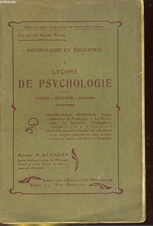 Bild des Verkufers fr Psychologie et Education - I - Leons de psychologie zum Verkauf von Le-Livre