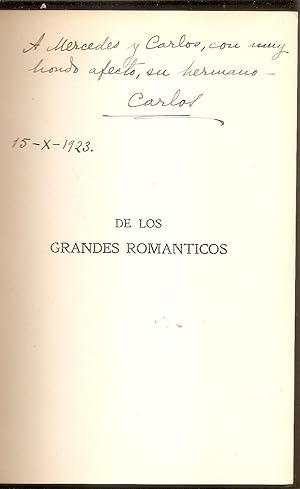 DE LOS GRANDES ROMANTICOS. Poemas de Vigny, Lamartine, Hugo y Musset. Versiones castellanas [Firm...