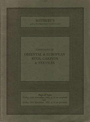Catalogue of Oriental and European Rugs, Carpets and Textiles.