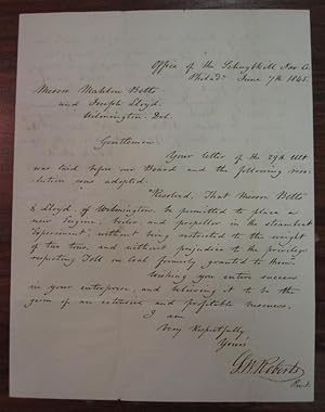 Autographed Letter Signed by the steamboat and railroad pioneer