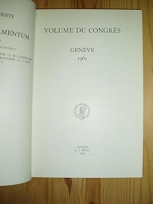 Seller image for Volume du Congres : Geneve 1965 for sale by Expatriate Bookshop of Denmark