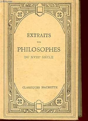 Seller image for EXTRAITS DES PHILOSOPHES DU 18 SIECLE for sale by Le-Livre